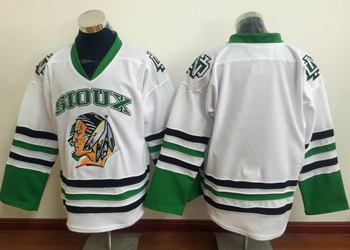 Blackhawks Blank White Sioux Stitched NHL Jersey